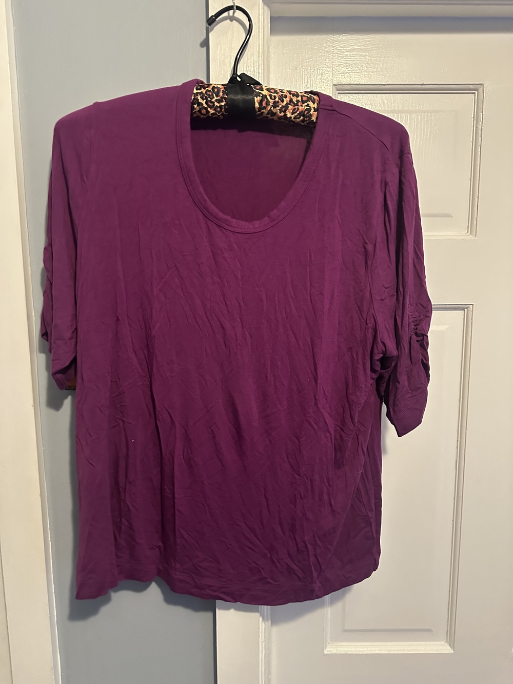 Eloquii Plum Short Sleeve Scoop Neck Top